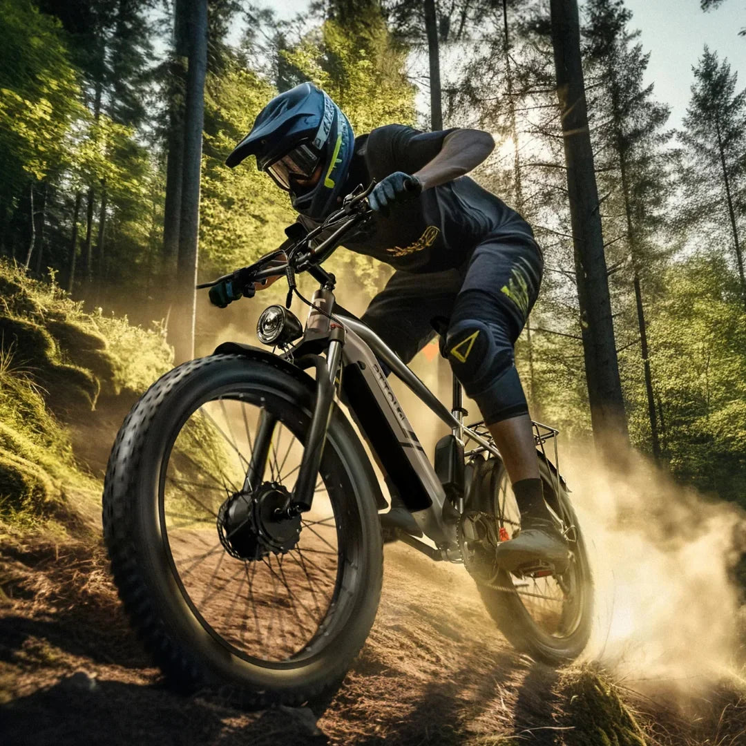 Electric Bike Duotts F26 features a sleek design, large tires, and a rugged build for off-road adventures.