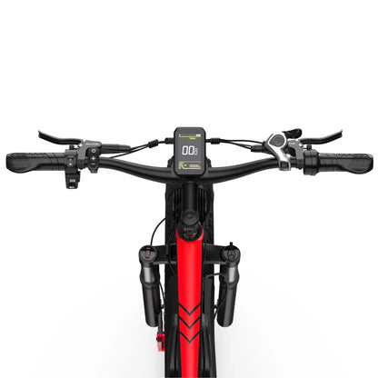 Electric Bike Duotts S26 features a sleek handlebar design with a digital display, control grips, and levers.