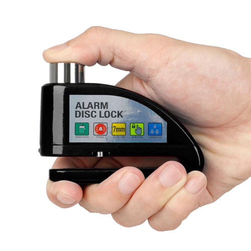 Disc Lock with Alarm – hand holding disc lock