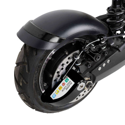 Disc Lock with Alarm – disc lock attached to scooter wheel