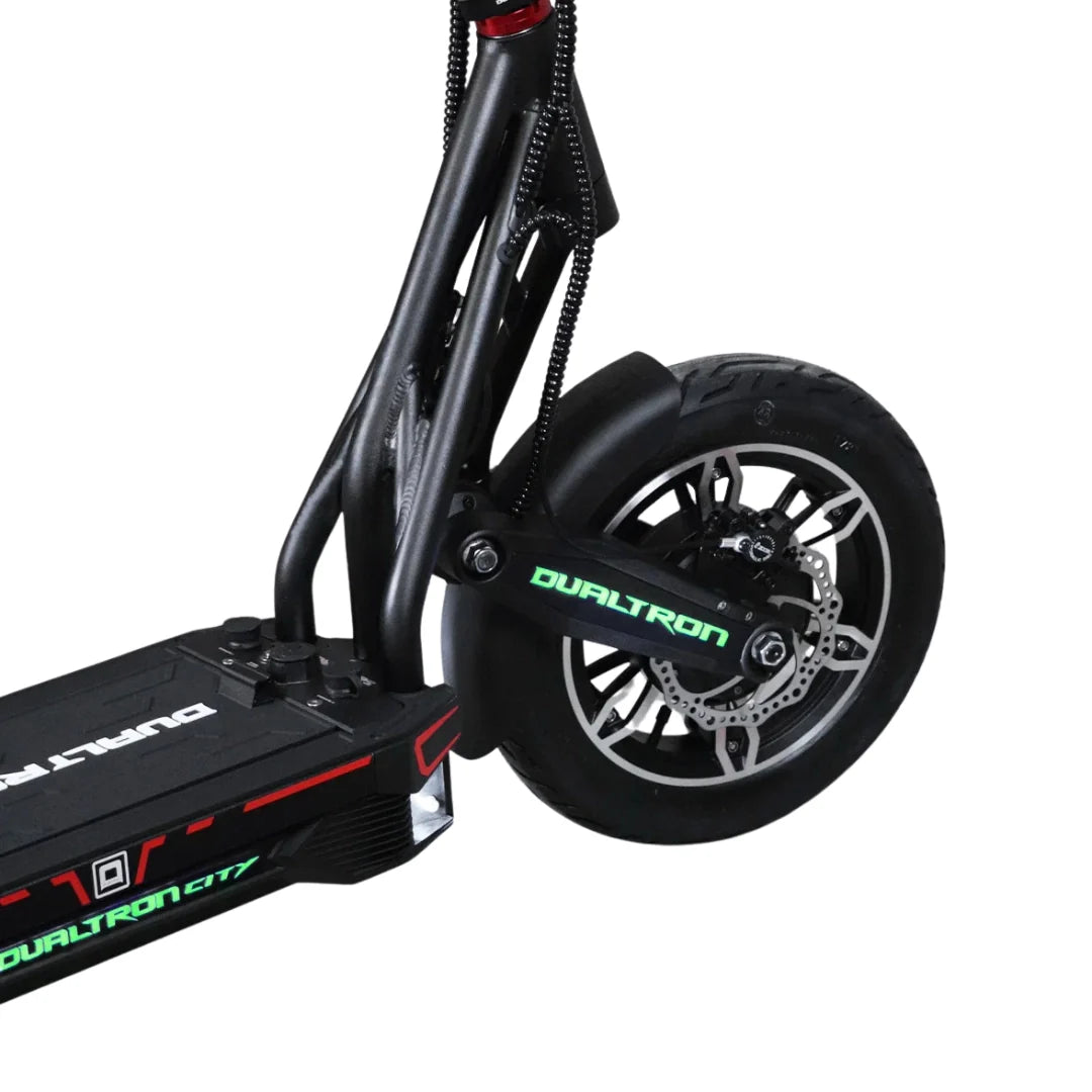 Electric scooter Dualtron City – rear wheel and suspension