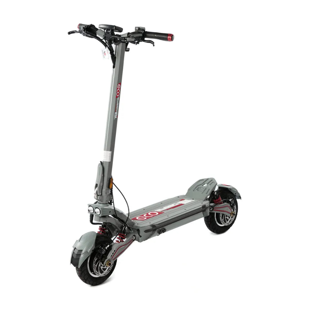 Electric Scooter Eco Speed 10x V2 features a sleek grey design, sturdy build, and durable tires for smooth rides.