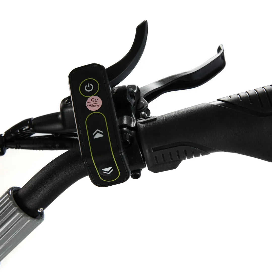 Electric Scooter Eco Speed 10x V2 features a sleek handlebar with intuitive control buttons for easy navigation.
