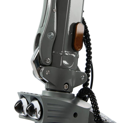 Electric Scooter Eco Speed 10x V2 features a durable gray frame, dual headlights, and a stylish design.