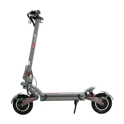 Electric Scooter Eco Speed 10x V2 features a sleek grey design, sturdy frame, large wheels, and a comfortable deck.