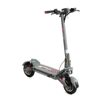 Electric Scooter Eco Speed 10x V2 features a sleek gray design, sturdy frame, and robust wheels for stability.