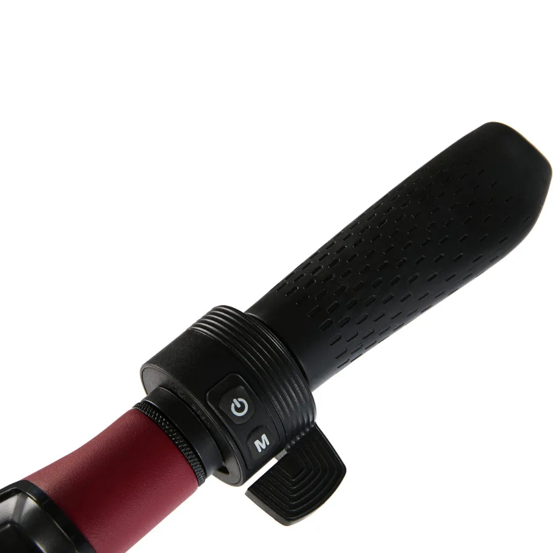 Electric Scooter Eco Speed Mini features a textured black grip and adjustable speed control buttons for comfort.
