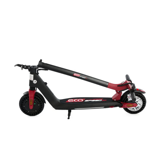 Electric Scooter Eco Speed Mini, compact and lightweight design, durable black and red color scheme.