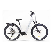 An electric bike Econo Gams SUV EEC6 featuring a step-through frame, wide tires, and a rear rack