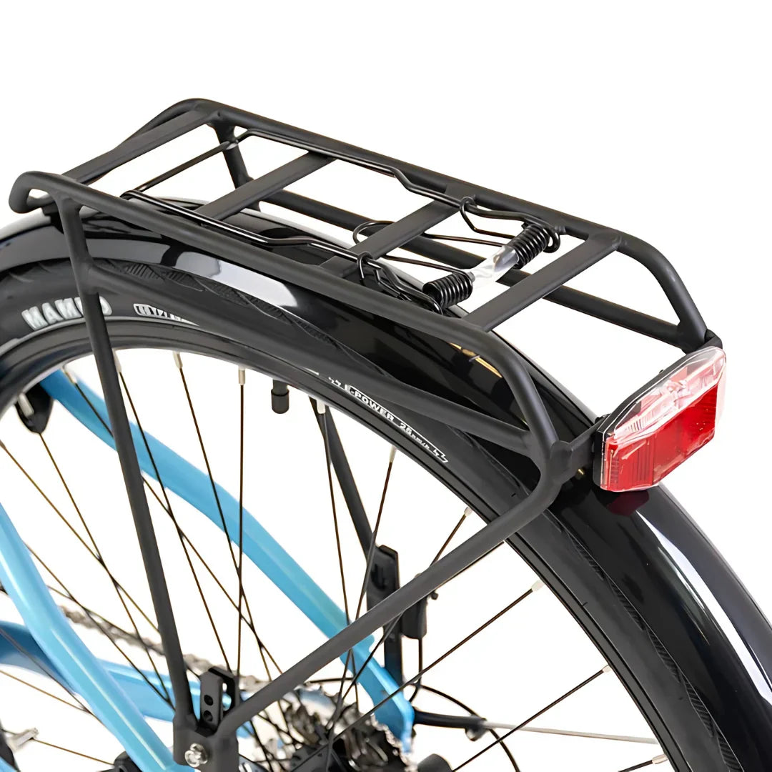 Electric bicycle Econo Mare City EEC4LK – rear wheel, fender, and rack close-up