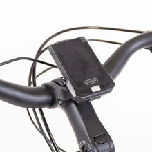 Handlebars of an electric bike featuring a Bafang display, part of the "electric bike econo mare city eecalk auto"