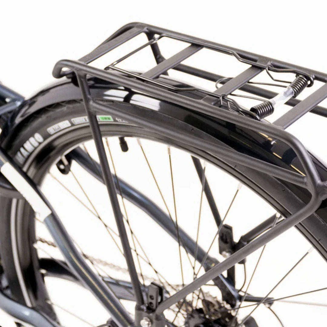 Electric Bike Econo Mare City Eecalk Auto, features a sturdy rear rack and durable wheel design.