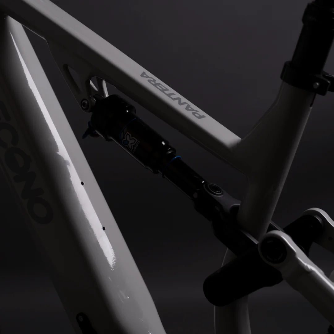 Electric bicycle Econo Pantera C6 120 – rear shock absorber and frame detail
