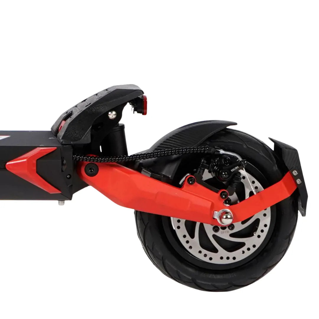 Electric scooter ECO Speed 9X – rear wheel and suspension detail
