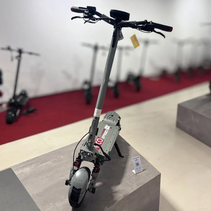 Electric Scooter Eco Speed 10x V2, sleek design with a robust build, featuring a dual suspension system and LED lights.