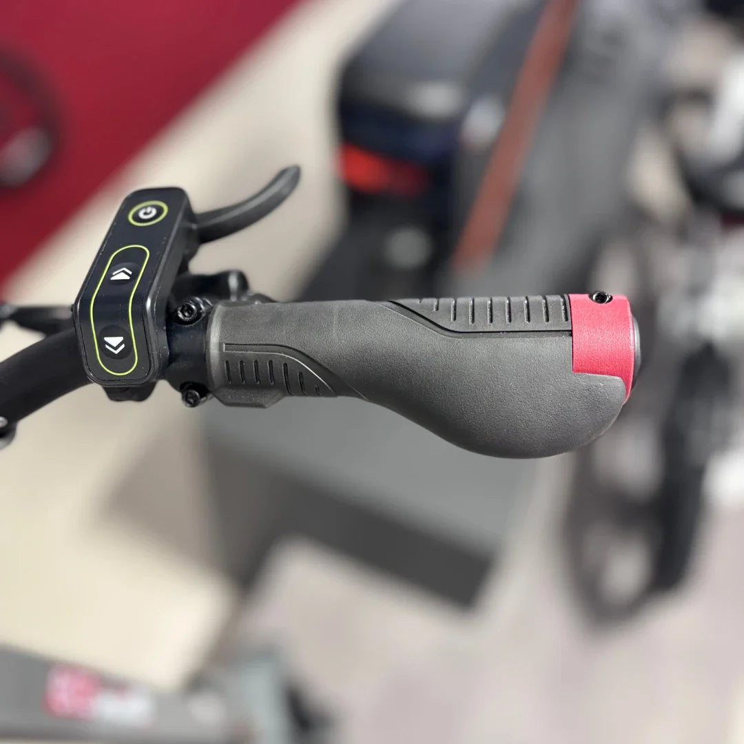 Electric Scooter Eco Speed 10x V2 features an ergonomic handle grip with control buttons for easy navigation.