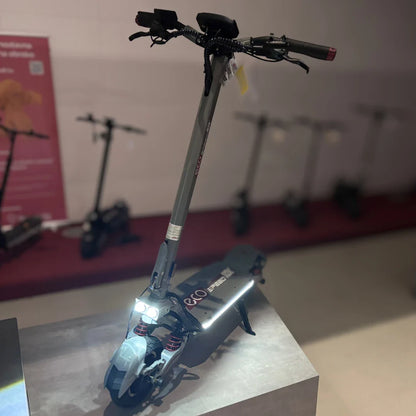 Electric Scooter Eco Speed 10x V2 features a sleek design, LED lights, and advanced suspension for a smooth ride.