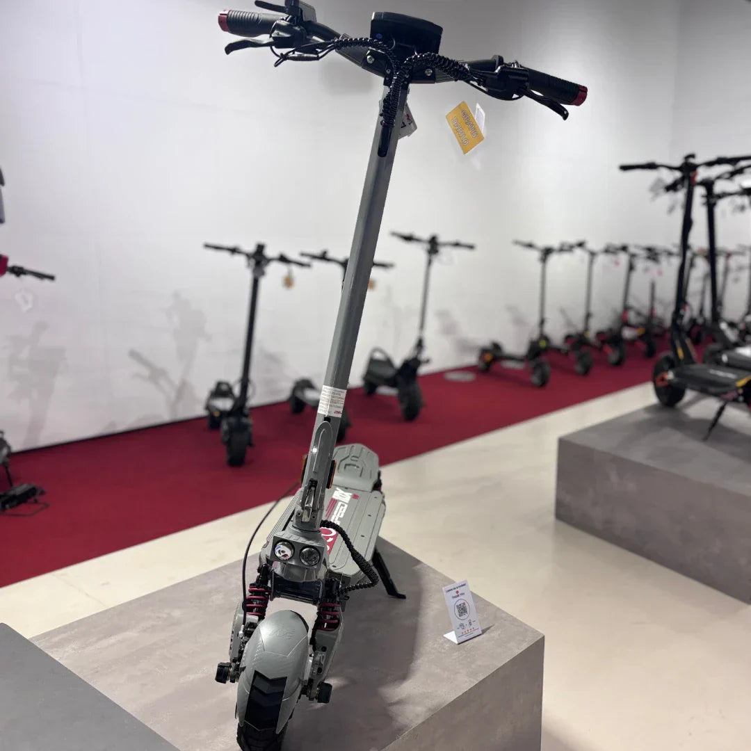 Electric scooter ECO Speed 10X V2 – front view on display stand