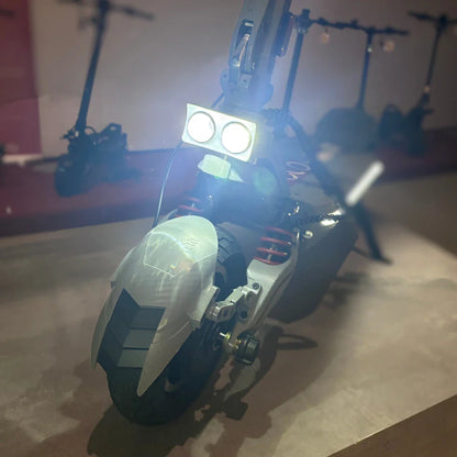 Electric Scooter Eco Speed 10x V2 features bright dual headlights, robust design, and advanced suspension system.