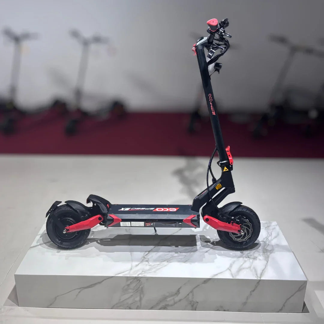 Electric scooter ECO Speed 9X – side view on display stand