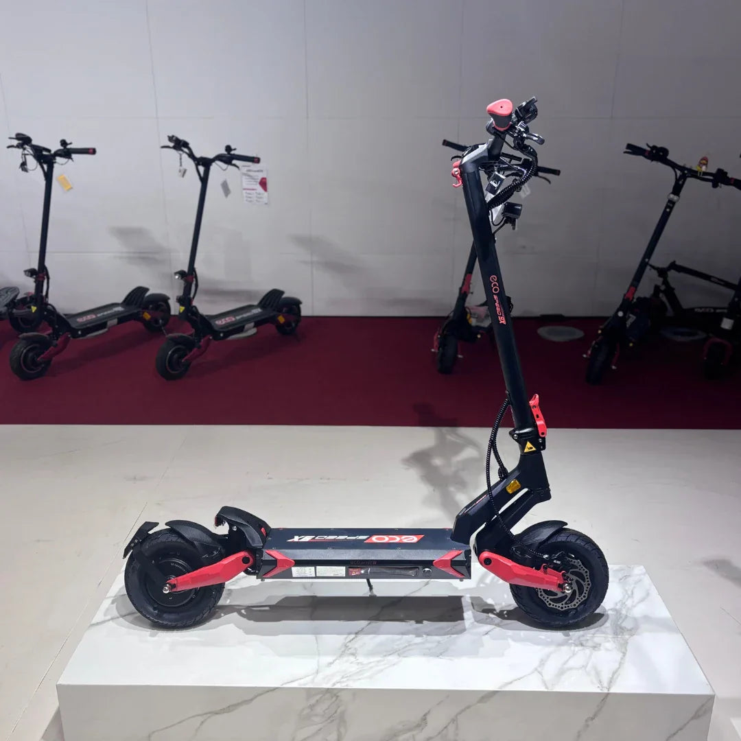 Electric scooter ECO Speed 9X – side view on display stand