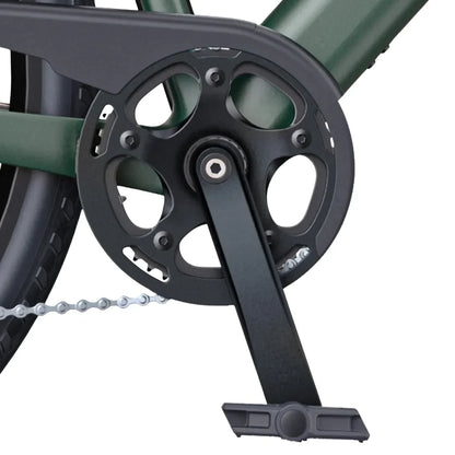 Electric Bike Engwe Mapfour N1 Air features a sturdy black crankset with a sleek design and chain.