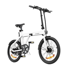 Electric Bike Engwe P20 features a sleek white frame, compact design, adjustable seat, and fast wheels.