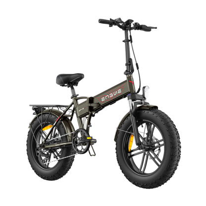 Electric bicycle Engwe EP-2 Boost – front three-quarter view, folded