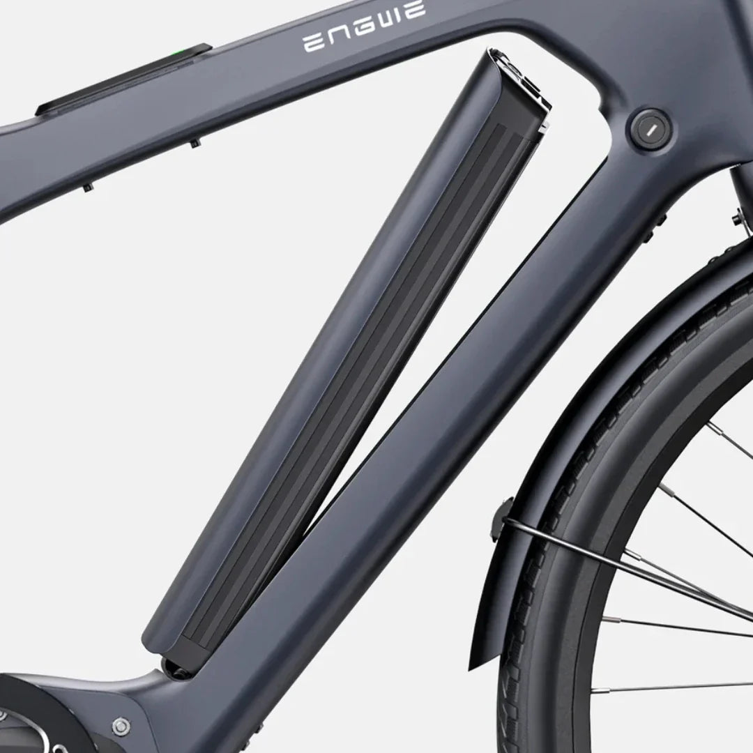 Electric Bike Engwe Mapfour N1 Pro features a sleek frame with a prominently mounted battery for easy access.