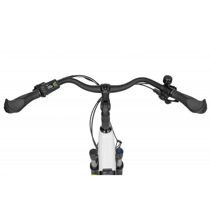 Electric Bike Ecobike Lx 100, top view of handlebars with display, grips, and controls for easy riding.