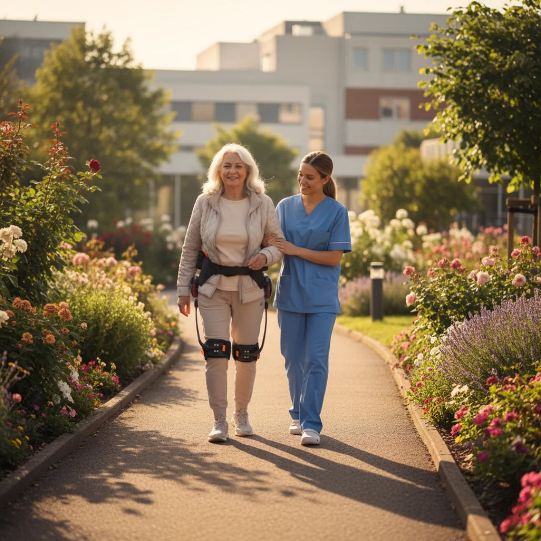 VIGX ANT-H1 PRO Exoskeleton | Free Trial – two women walking in garden
