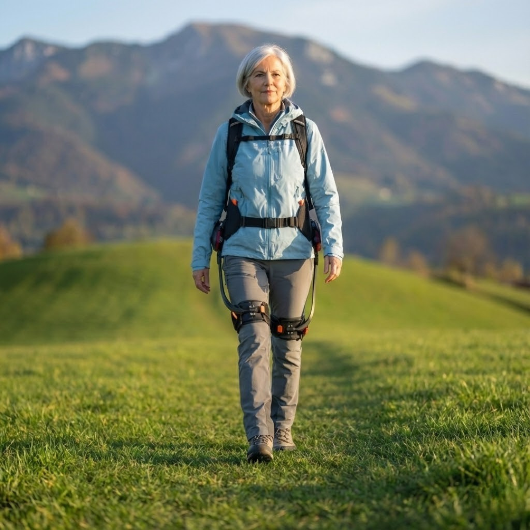 VIGX ANT-H1 PRO Exoskeleton | Free Trial – woman walking in a field, front view