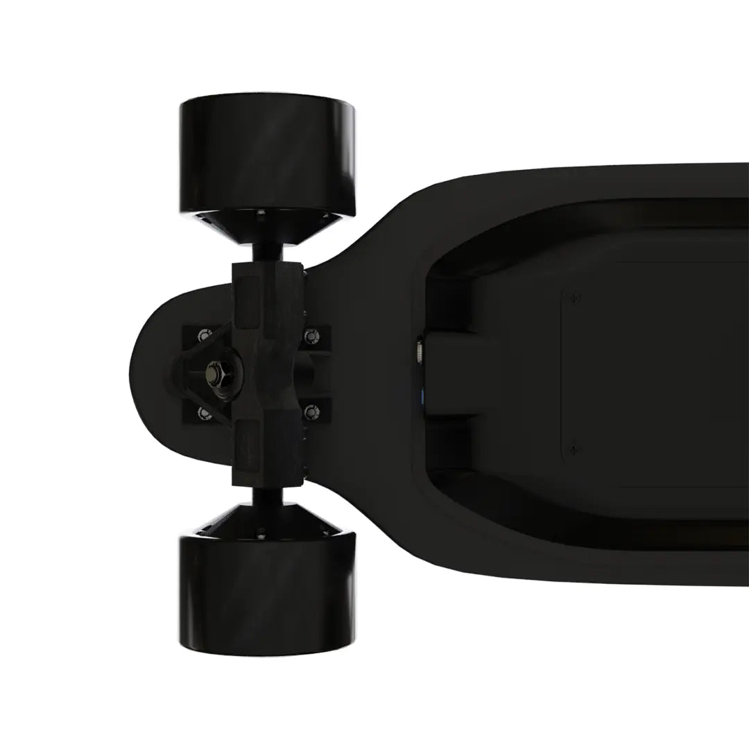 The Electric Skateboard Dila Pro features a sleek black design with durable wheels and a smooth deck.