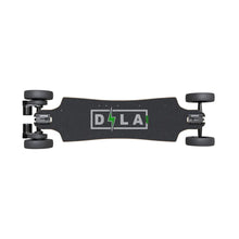 Electric Skateboard Dila Off features a sleek black design with a prominent logo and robust wheels.