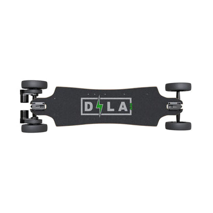 Electric Skateboard Dila Off features a sleek black design with a prominent logo and robust wheels.
