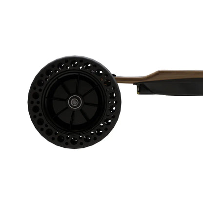 Electric Skateboard Dila Off features a unique, stylish wheel design and a sleek wooden deck.