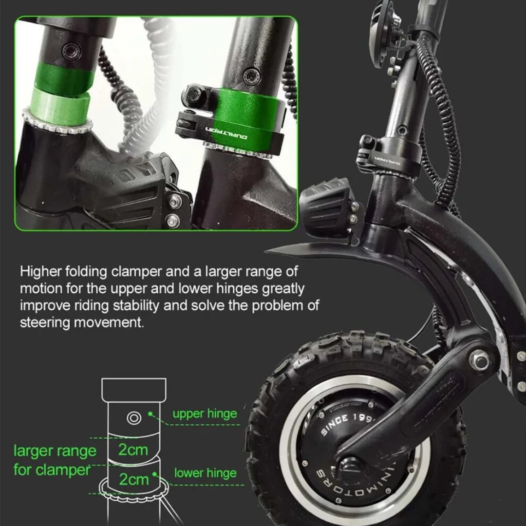 Electric scooter Dualtron Ultra 2 Upgrade – folding mechanism detail with diagram