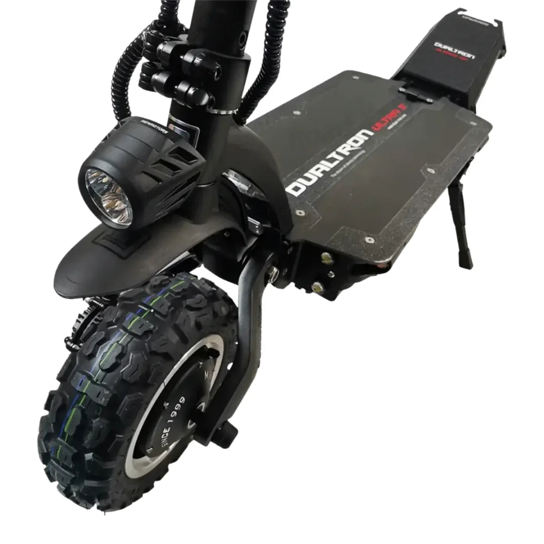 Electric scooter Dualtron Ultra 2 Upgrade – front wheel and deck close-up