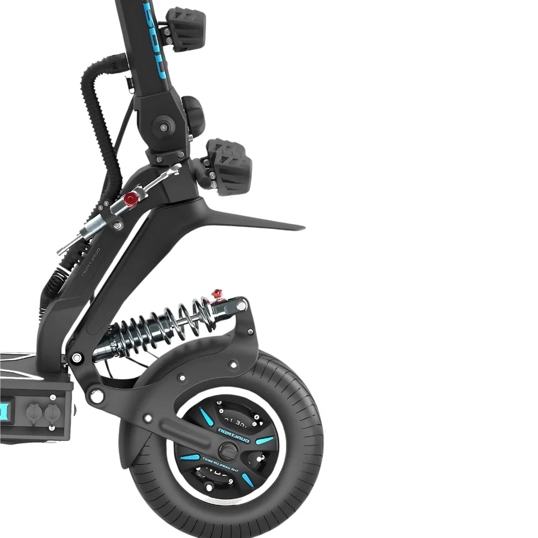 Električni romobil Dualtron X Limited – detalj prednjeg kotača i ovjesa