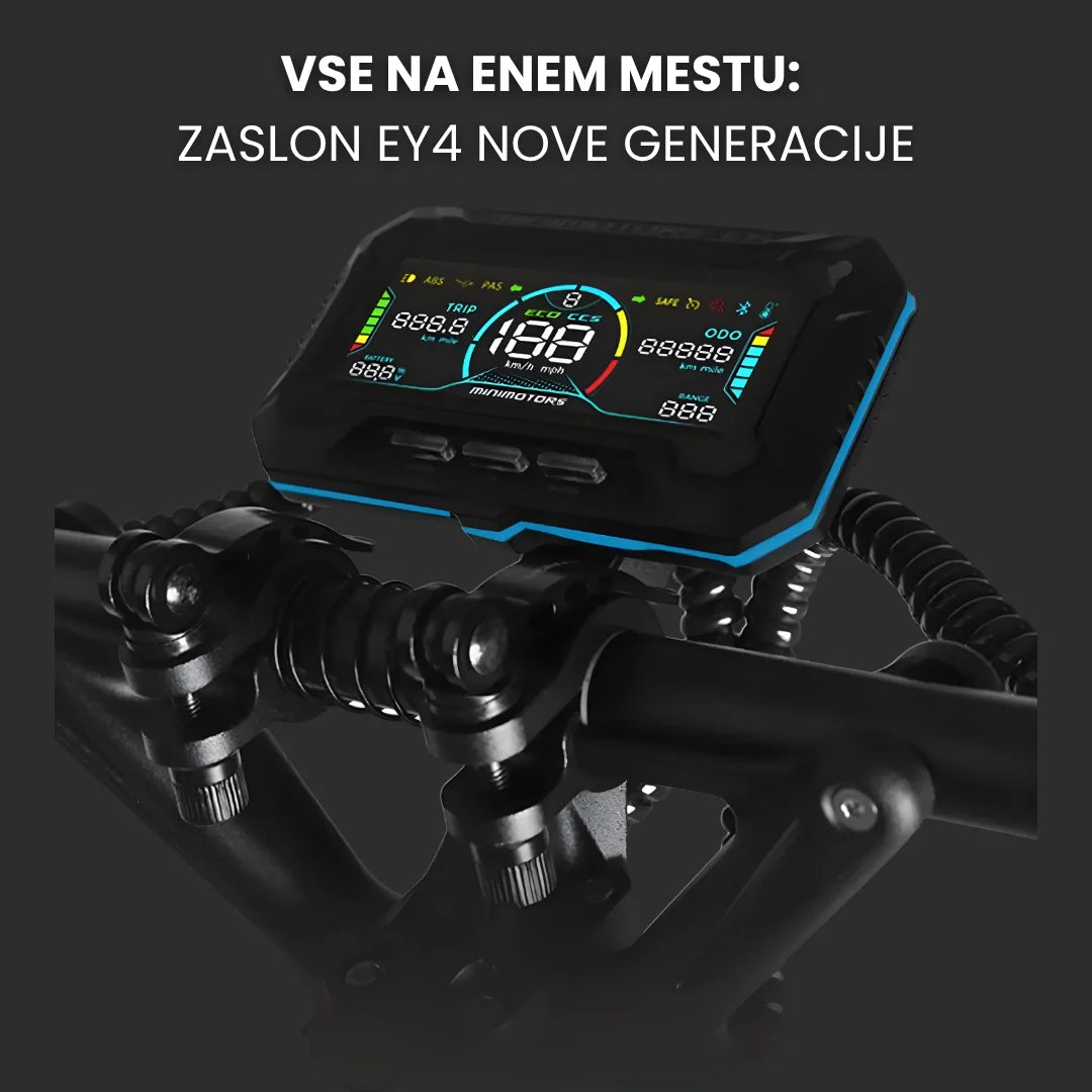 Electric scooter Dualtron NEW ACHILLEUS – dashboard display close-up, blue accent