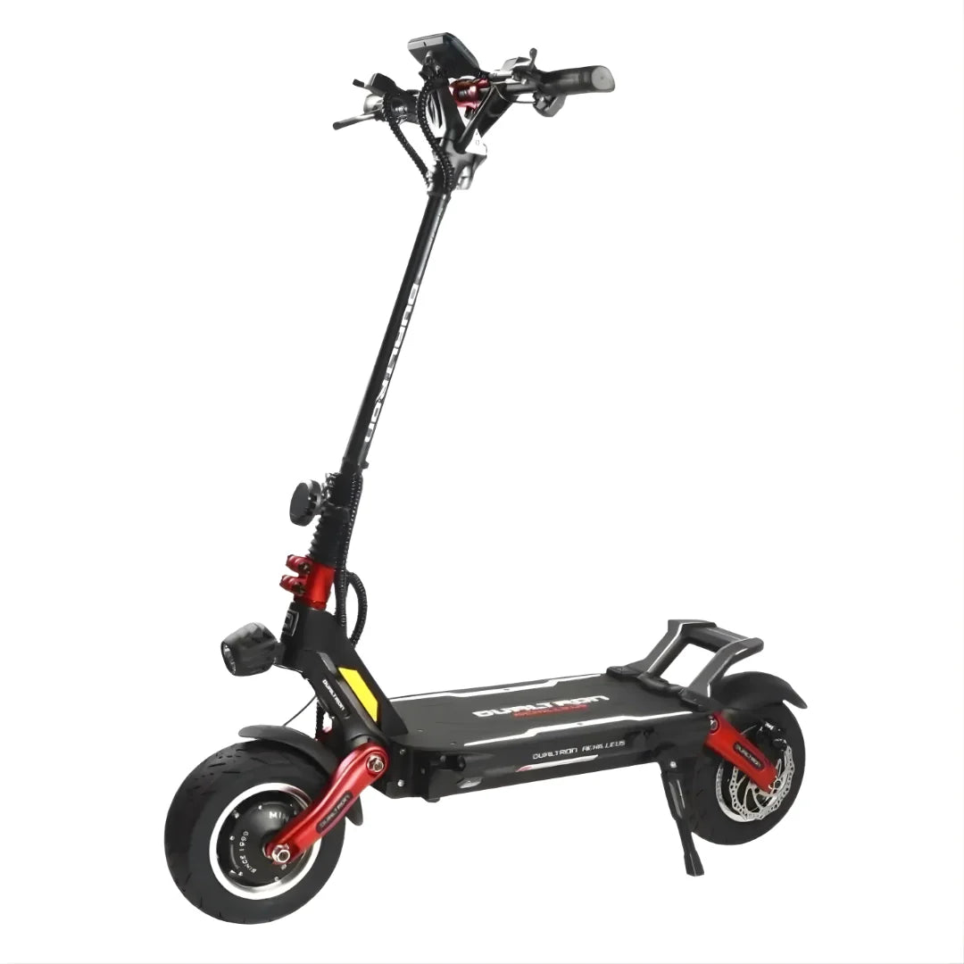 Electric scooter Dualtron NEW ACHILLEUS – front three-quarter view, red accents