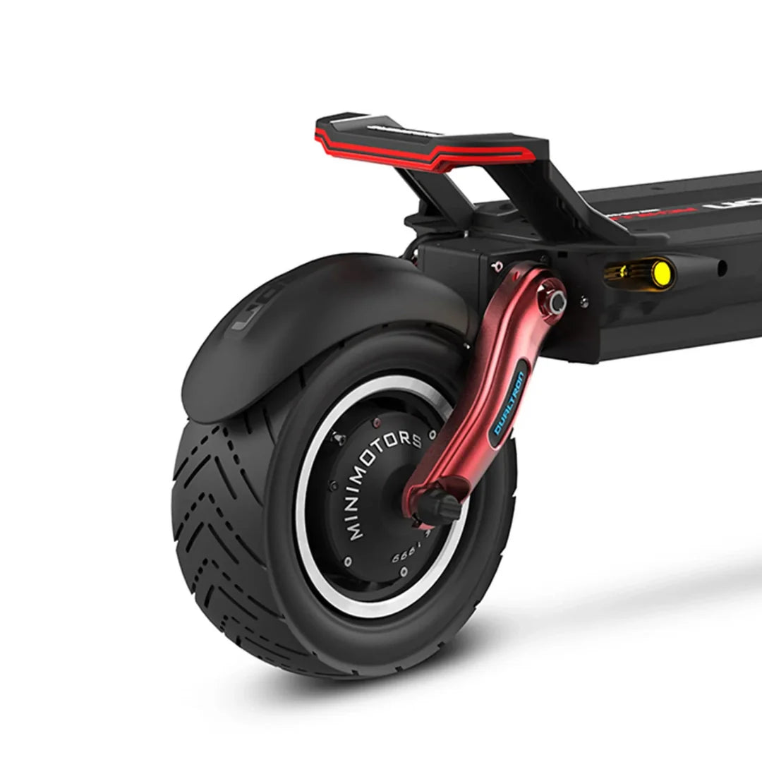 Electric scooter Dualtron Achilleus – rear wheel and suspension close-up