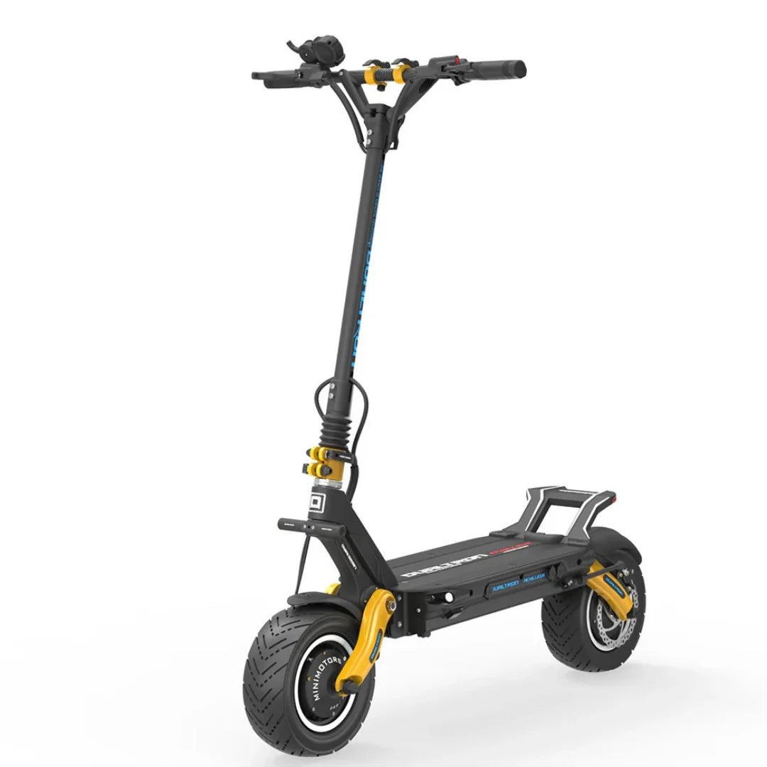 Electric scooter Dualtron Achilleus – yellow colour variant front three-quarter view