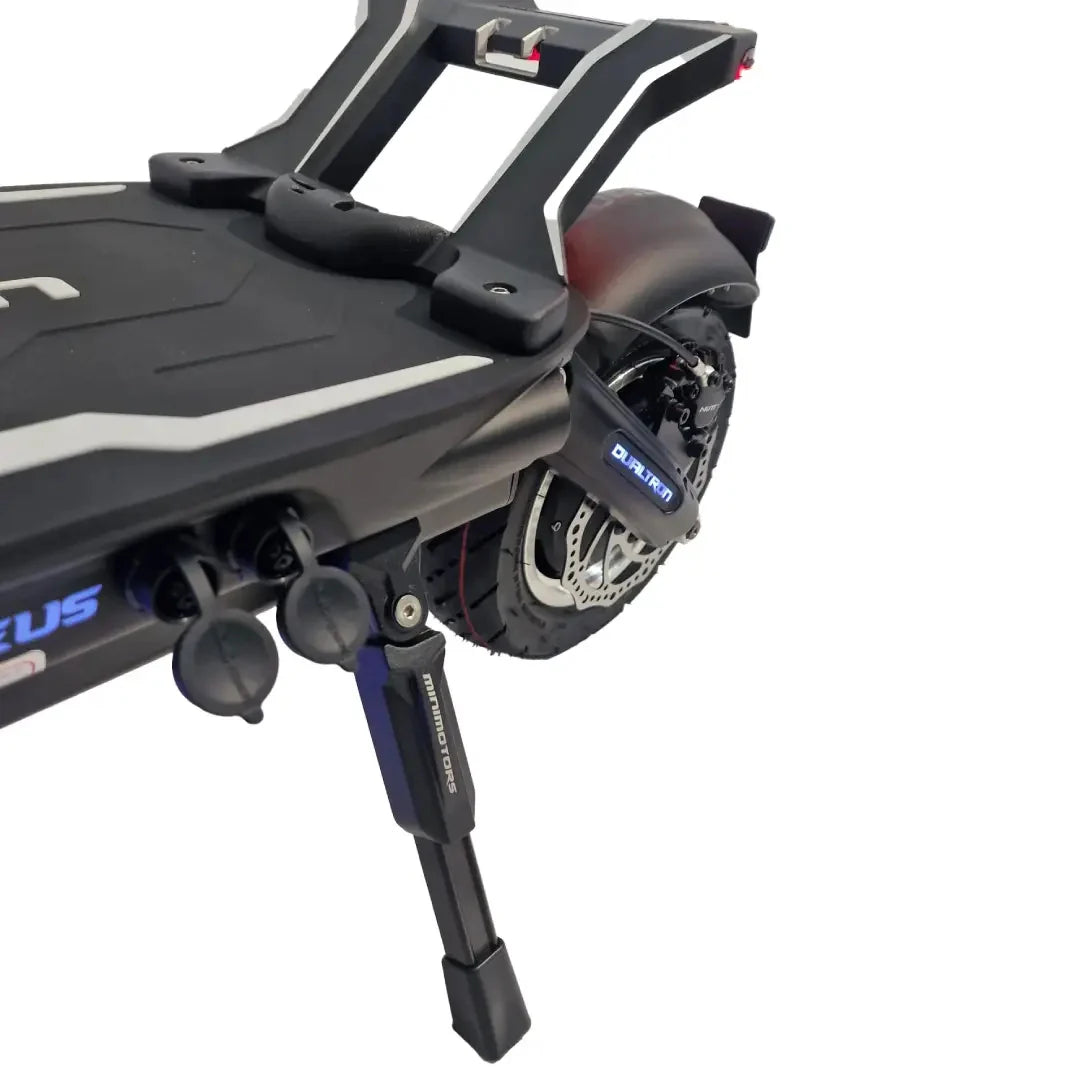 Electric scooter Dualtron Achilleus – rear wheel and kickstand detail