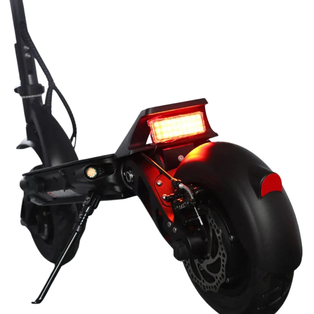 Electric scooter Dualtron Forever – rear view with illuminated tail light