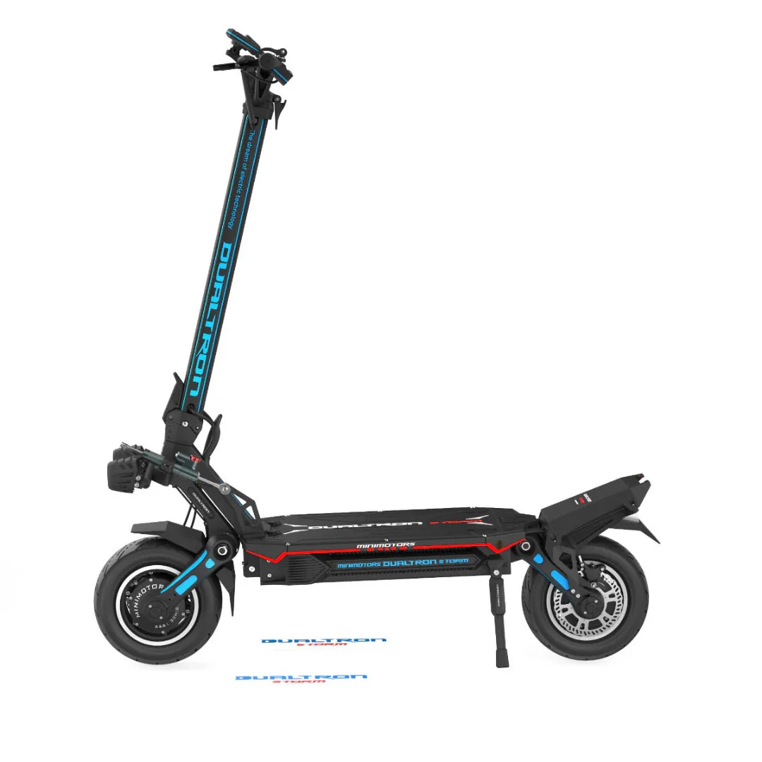 Electric scooter Dualtron Storm Limited – side view, blue accents