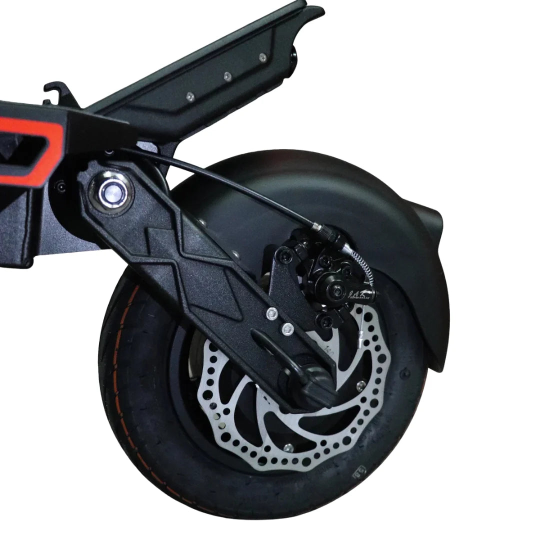 Electric scooter Dualtron Spider 2 – rear wheel, suspension, and disc brake