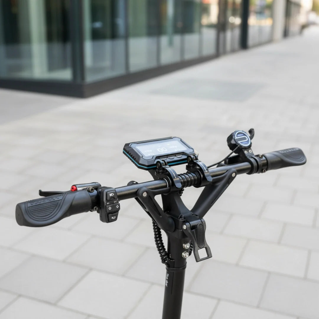 Electric scooter Dualtron Spider MAX – dashboard and handlebar close-up