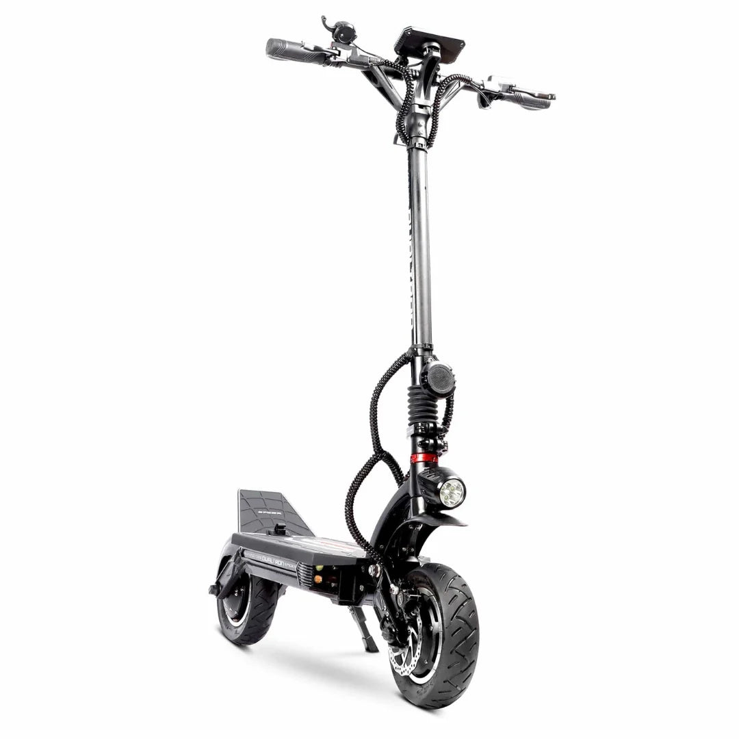 Electric scooter Dualtron Spider MAX – front three-quarter view, kickstand up