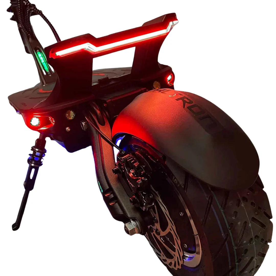 Electric scooter Dualtron Thunder 2 – rear wheel and red tail lights